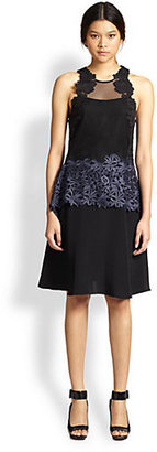 3.1 Phillip Lim Mesh/Lace-Paneled Dress