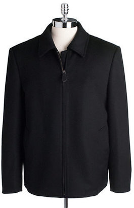 Black Brown 1826 Wool/Cashmere Zip-Front Jacket