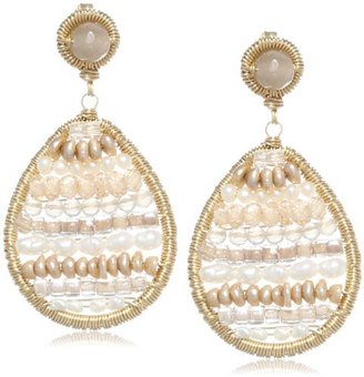 Dana Kellin Gold-Filled Pearl and Multi-Gemstone Teardrop Earrings, 1.37"