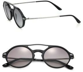 Giorgio Armani Double-Bar Round Sunglasses