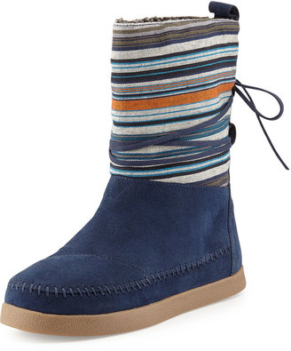 Toms Striped Suede Nepal Boot, Navy