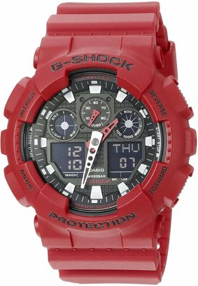 Casio Men's G-Shock GA100B-4A Black Polyurethane Analog Quartz Watch