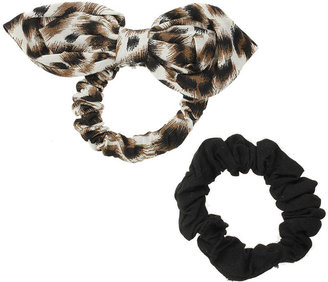 Miss Selfridge Leopard print bow scrunchie set