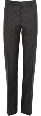 River Island Grey pinstripe slim suit trousers