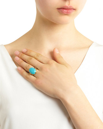 Cathy Waterman Diamond & Turquoise Leaf Ring