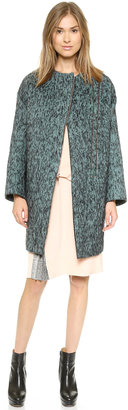 Cédric Charlier Zip Coat with Snake Embossed Back