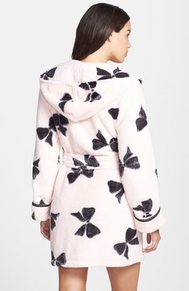 Betsey Johnson 'Luxe' Fleece Bow Print Robe