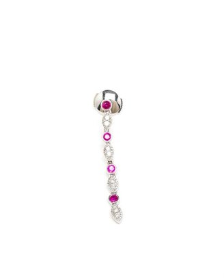 Leon YVONNE 18k White Gold and Ruby Earring
