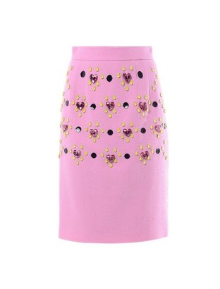 HONOR Heart jewel-embellished pencil skirt