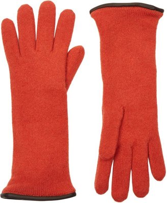 Barneys New York Women's Double-Knit Gloves-Orange