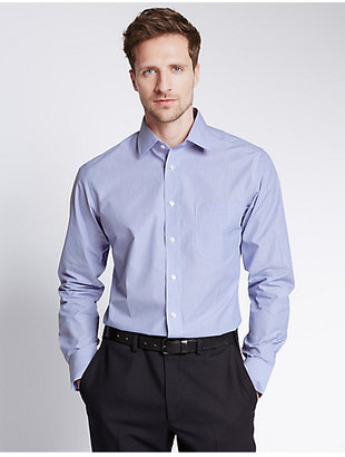 M&S Collection Cotton Rich Easy to Iron Regular Fit Shirt