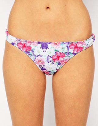 ASOS Garden Floral Print Tanga Side Bikini Pant - Multi