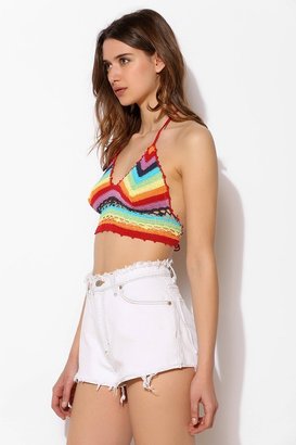 Urban Outfitters Raga Rainbow Crochet Bra Top