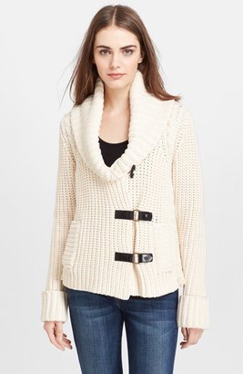 Tracy Reese Leather Trim Sweater Jacket
