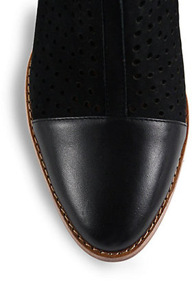 Rebecca Minkoff Perforated Suede & Leather Bedford Ankle Boots