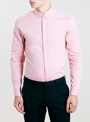 Topman Pink Long Sleeve Smart Shirt