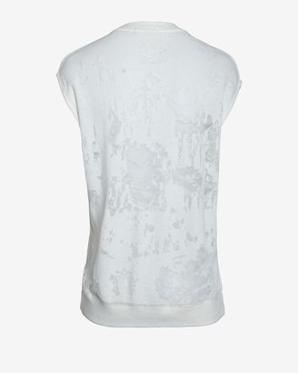 IRO Deconstructed Sleeveless Sweatshirt: White