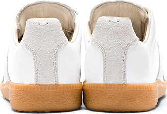 Maison Martin Margiela 7812 Maison Martin Margiela White Leather & Suede Replica Sneakers