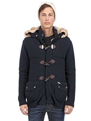 Bark Cashmere Duffle Coat With Fur Lining