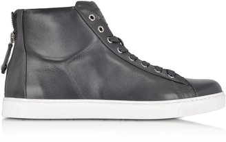 Gianvito Rossi Lapis Gray Leather High-Top Sneaker