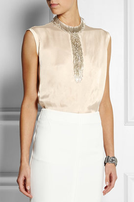 Lanvin Bead-embellished satin blouse
