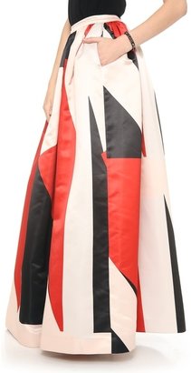 Alice + Olivia Abella Ball Gown Colorblock Maxi Skirt