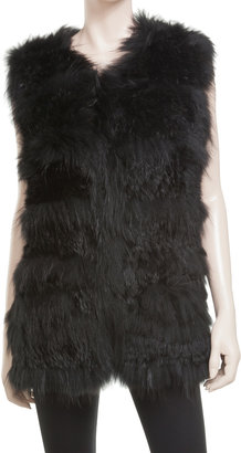 Max Studio Woven Fur Vest