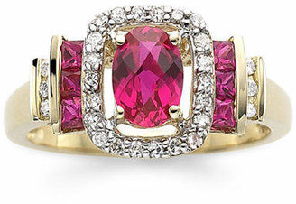 Fine Jewelry 1/7 CT. T.W. Diamond & Lead Glass-Filled Ruby 10K Gold Ring No Color Family