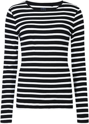 Marks and Spencer M&s Collection Pure Cotton Striped T-Shirt with StayNEW™