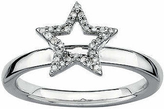 Personally Stackable 1/10 CT. T.W. Diamond Sterling Silver Star Ring Family