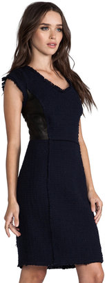 Rebecca Taylor Tweed and Leather Shift Dress