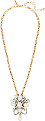 Oscar de la Renta Gold-plated, crystal and faux pearl necklace