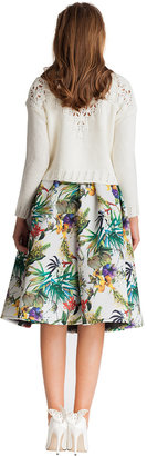 Choies Design Tropical High Waist Midi Skirt