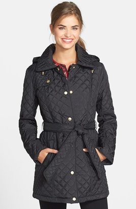 Ellen Tracy Belted Quilted Walking Coat (Online Only)