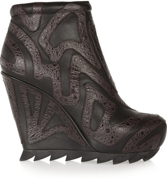 Camilla Skovgaard Paneled leather wedge ankle boots