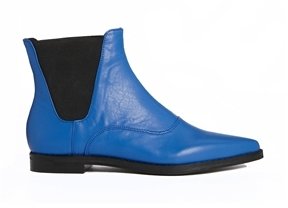 London Rebel Flat Pointed Chelsea Boots - Blue