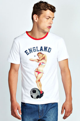 boohoo Pin Up Girl England T Shirt