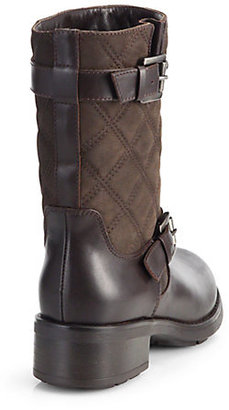 Aquatalia by Marvin K Sherry Mid-Calf Leather Moto Boots