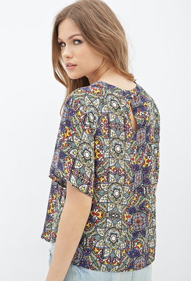 Forever 21 contemporary stained glass print blouse