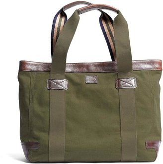 Brooks Brothers Washed Canvas and Leather Tote