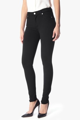 7 For All Mankind High Waist Skinny In Black Double Knit