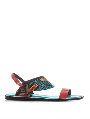 Nicholas Kirkwood Mexican embroidered and leather sandals