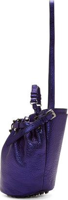 Alexander Wang Nile Blue Metallic Leather Diego Bucket Bag