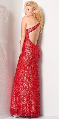 Scala Open back with asymmetrical strap evening dress