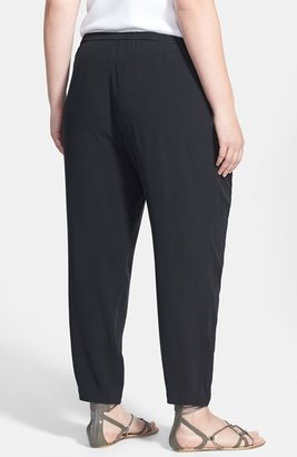 Eileen Fisher Pleated Silk Crop Pants (Plus Size)