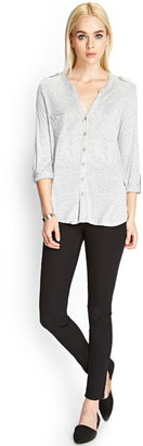 Forever 21 Buttoned Knit Shirt