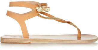 Ancient Greek Sandals Ismene Metallic Leather Sandals - Neutral