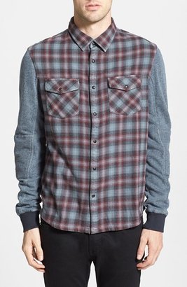 Rogue Plaid Flannel Shirt with Jersey Sleeves
