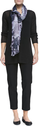 Eileen Fisher Silk Jersey Long Slim Camisole, Black, Women's