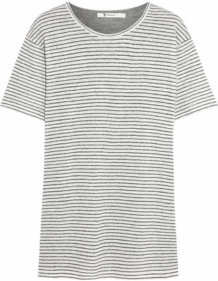 Alexander Wang T by Striped linen and jersey T-shirt